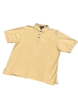 R&R causals 100% Cotton Made in USA Large Sun Yellow Polo For men